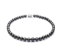 Collar de perlas Perla Tahití de calidad AAA de 9.5 a 11mm en color Negro