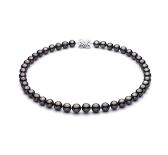 Collar de perlas Perla Tahití de calidad AAA de 9.2 a 10.9mm en color Negro