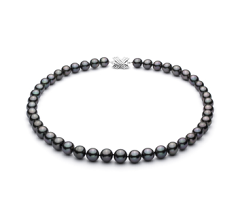 Collar de perlas Perla Tahití de calidad AA+ de 9.1 a 11mm en color Negro