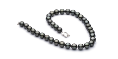 Collar de perlas Perla Tahití de calidad AAA de 10.9 a 13.8mm en color Negro