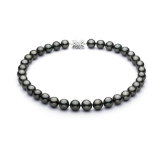 Collar de perlas Perla Tahití de calidad AAA de 11.1 a 13.8mm en color Negro