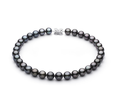 Collar de perlas Perla Tahití de calidad AAA de 12 a 13.1mm en color Negro