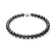 Collar de perlas Perla Tahití de calidad AAA de 12 a 12.9mm en color Negro