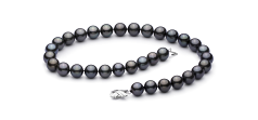 Collar de perlas Perla Tahití de calidad AAA de 12 a 12.9mm en color Negro