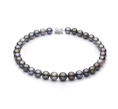 Collar de perlas Perla Tahití de calidad AA+ de 9.2 a 13.9mm en color Multicolor