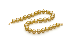 Collar de perlas Mar del Sur de calidad AAA+ de 14 a 15.7mm en color Oro
