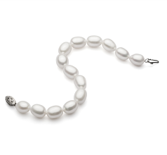Pulsera de perlas Perla de Agua Dulce de calidad AA de 8.5 a 9.5mm en color Blanco