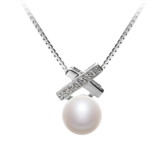 Colgante de perlas Perla de Agua Dulce de calidad AAA de 7 a 8mm en color Blanco