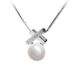 Colgante de perlas Perla de Agua Dulce de calidad AAA de 7 a 8mm en color Blanco