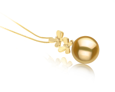 Colgante de perlas Mar del Sur de calidad AAA de 10 a 11mm en color Oro