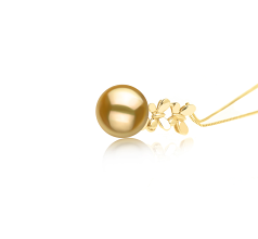 Colgante de perlas Mar del Sur de calidad AAA de 10 a 11mm en color Oro