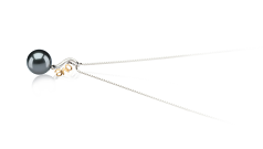 Colgante de perlas Perla Tahití de calidad AAA de 10 a 10.5mm en color Negro