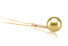 Colgante de perlas Mar del Sur de calidad AAA de 10 a 11mm en color Oro