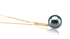Colgante de perlas Perla Tahití de calidad AAA de 10 a 11mm en color Negro