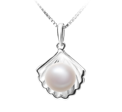 Colgante de perlas Perla de Agua Dulce de calidad AA de 7 a 8mm en color Blanco