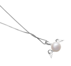 Colgante de perlas Perla de Agua Dulce de calidad AA de 9 a 10mm en color Blanco