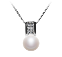 Colgante de perlas Perla de Agua Dulce de calidad AAA de 8 a 9mm en color Blanco