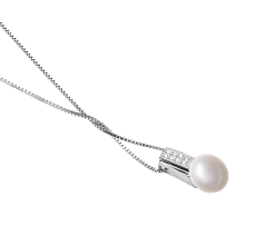 Colgante de perlas Perla de Agua Dulce de calidad AAA de 8 a 9mm en color Blanco