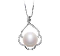 Colgante de perlas Perla de Agua Dulce de calidad AA de 12 a 13mm en color Blanco
