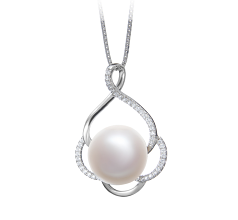 Colgante de perlas Perla de Agua Dulce de calidad AA de 12 a 13mm en color Blanco