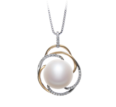 Colgante de perlas Perla de Agua Dulce de calidad AA de 12 a 13mm en color Blanco