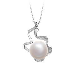 Colgante de perlas Perla de Agua Dulce de calidad AA de 12 a 13mm en color Blanco