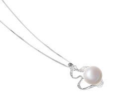 Colgante de perlas Perla de Agua Dulce de calidad AA de 12 a 13mm en color Blanco