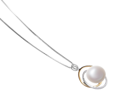 Colgante de perlas Perla de Agua Dulce de calidad AA de 12 a 13mm en color Blanco