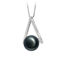 Colgante de perlas Perla de Agua Dulce de calidad AA de 12 a 13mm en color Negro