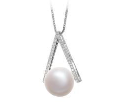 Colgante de perlas Perla de Agua Dulce de calidad AA de 12 a 13mm en color Blanco