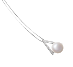 Colgante de perlas Perla de Agua Dulce de calidad AA de 12 a 13mm en color Blanco