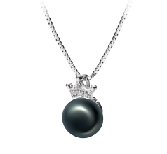 Colgante de perlas Perla de Agua Dulce de calidad AAA de 8 a 9mm en color Negro
