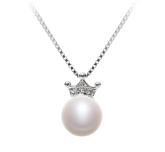 Colgante de perlas Perla de Agua Dulce de calidad AAA de 8 a 9mm en color Blanco