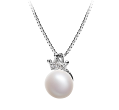 Colgante de perlas Perla de Agua Dulce de calidad AAA de 8 a 9mm en color Blanco