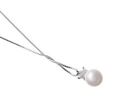 Colgante de perlas Perla de Agua Dulce de calidad AAA de 8 a 9mm en color Blanco