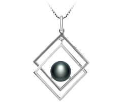 Conjunto de perlas Perla de Agua Dulce de calidad AAA de 8 a 9mm en color Negro