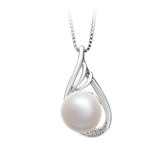 Colgante de perlas Perla de Agua Dulce de calidad AAA de 10 a 11mm en color Blanco