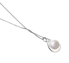 Colgante de perlas Perla de Agua Dulce de calidad AAA de 10 a 11mm en color Blanco