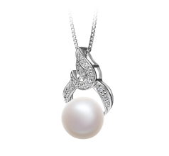 Colgante de perlas Perla de Agua Dulce de calidad AAA de 10 a 11mm en color Blanco
