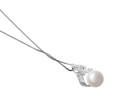 Colgante de perlas Perla de Agua Dulce de calidad AAA de 10 a 11mm en color Blanco