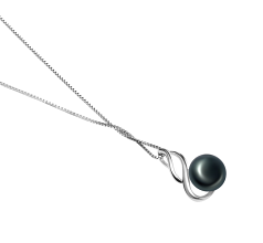 Colgante de perlas Perla de Agua Dulce de calidad AAA de 10 a 11mm en color Negro
