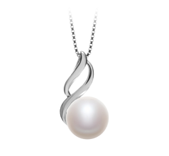 Colgante de perlas Perla de Agua Dulce de calidad AAA de 10 a 11mm en color Blanco