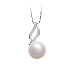 Colgante de perlas Perla de Agua Dulce de calidad AAA de 10 a 11mm en color Blanco