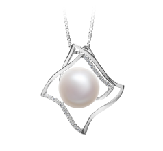 Colgante de perlas Perla de Agua Dulce de calidad AAA de 10 a 11mm en color Blanco