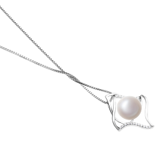 Colgante de perlas Perla de Agua Dulce de calidad AAA de 10 a 11mm en color Blanco