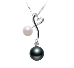 Colgante de perlas Perla de Agua Dulce de calidad AAAA de 5 a 8mm en color Negro