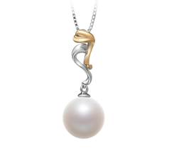 Colgante de perlas Perla de Agua Dulce de calidad AAAA de 10 a 11mm en color Blanco