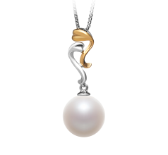 Colgante de perlas Perla de Agua Dulce de calidad AAAA de 10 a 11mm en color Blanco