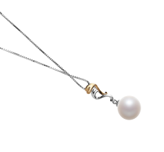 Colgante de perlas Perla de Agua Dulce de calidad AAAA de 10 a 11mm en color Blanco