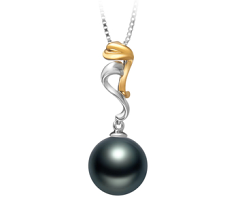 Colgante de perlas Perla Tahití de calidad AAA de 10 a 11mm en color Negro